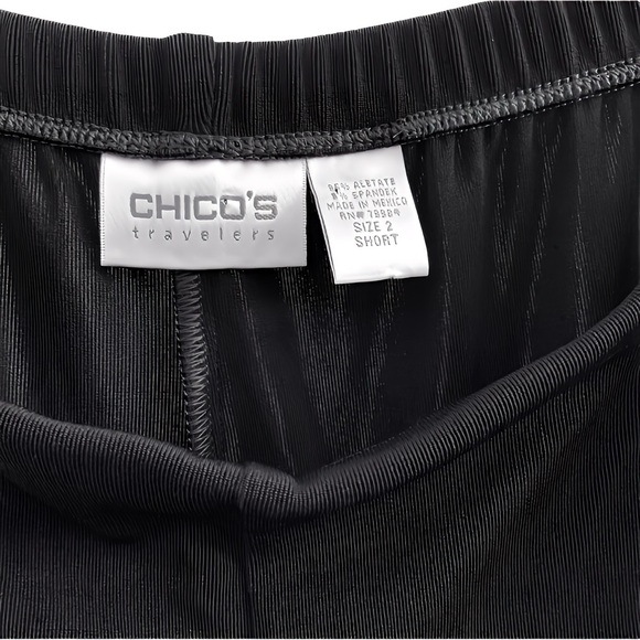 Chico’s Travelers Black Pants Trousers Chico’s Size 2 Short (L/12) - Picture 3 of 4